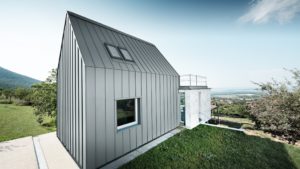 Алюминиевая кровля Система PREFALZ 47 Серая патина Prefa